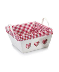 Cestino Legno Bianco Cuore 3 - NonSoloCerimonie.it