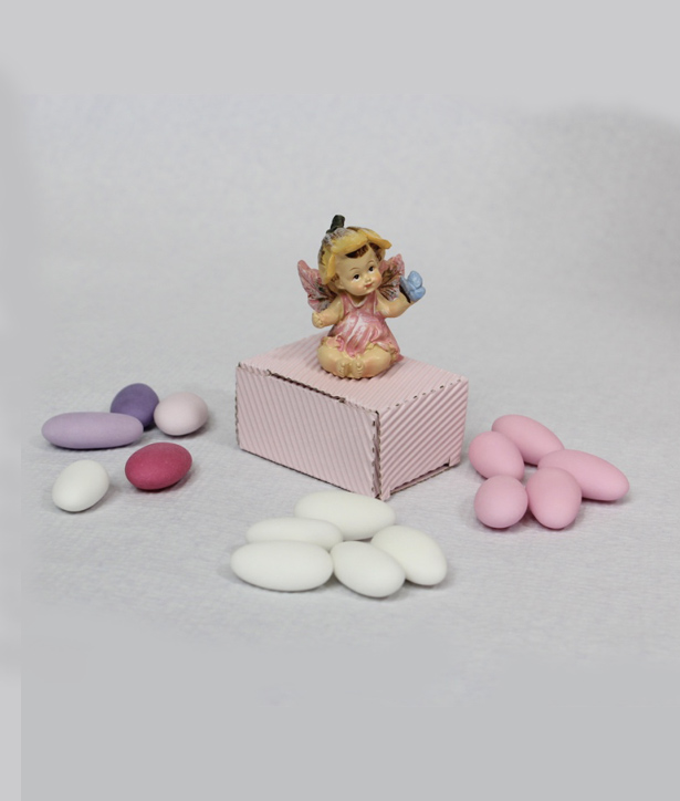 Torta Culla Rosa Bomboniera Angelo - immagine 6