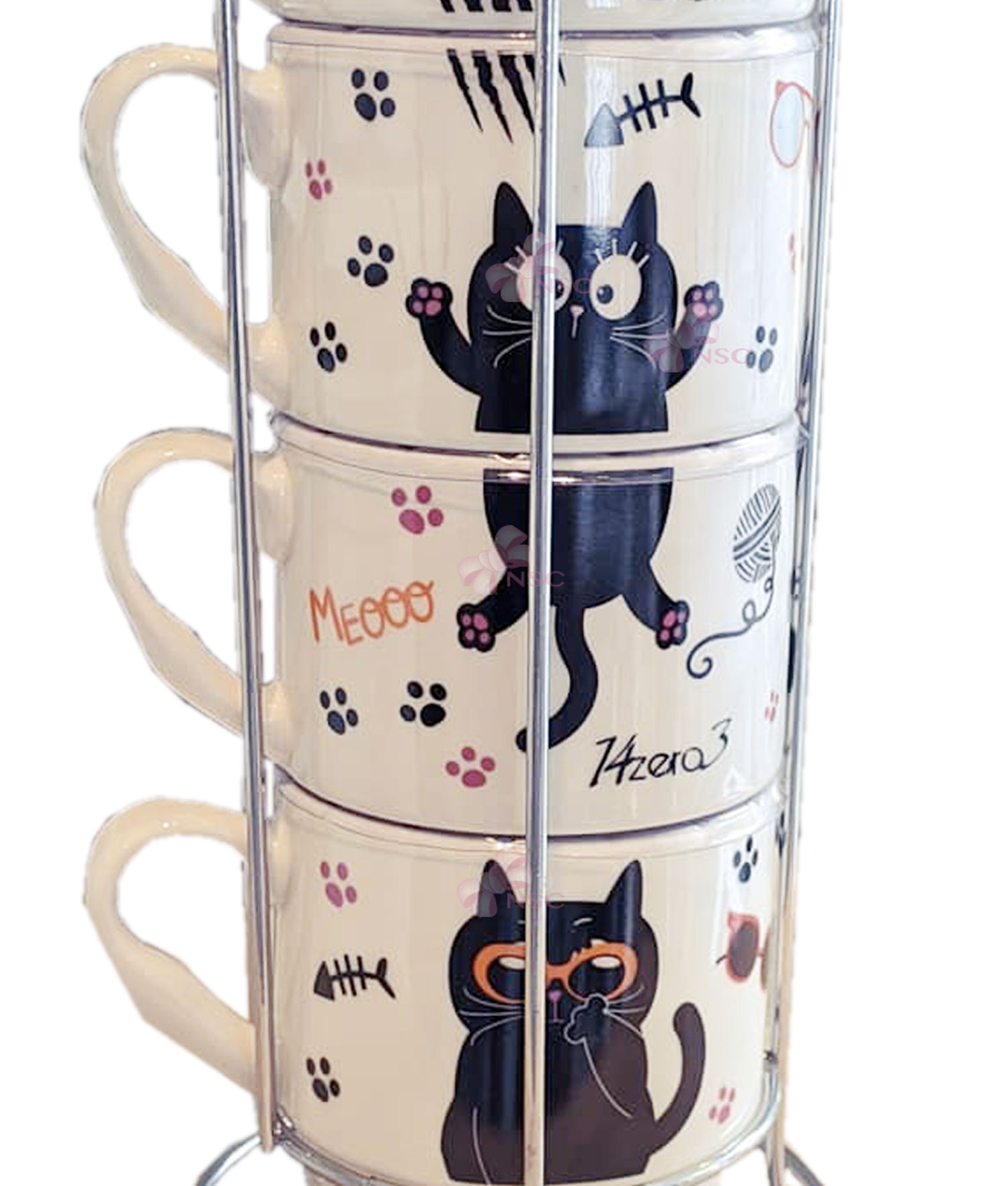 Set regalo tazza mug gatto bianco, crema mani e asciugamani magico