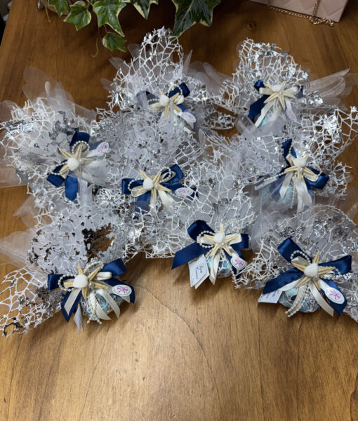 Bomboniera Corallo Stella Bianco Argento Blu 100 - NonSoloCerimonie.it