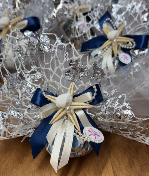 Bomboniera Corallo Stella Bianco Argento Blu 104 - NonSoloCerimonie.it