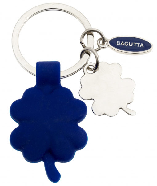 Portachiavi acciaio silicone quadrifoglio blu 1 - NonSoloCerimonie.it