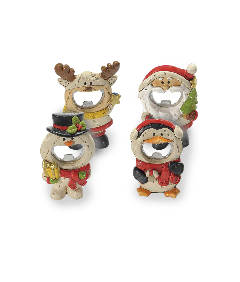 NUOBESTY 3 apribottiglie in Legno di Natale Soda Birra apribottiglie di Natale Pupazzo di Neve Orso Babbo Natale apribottiglie