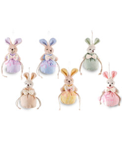 Bomboniera Sacchetto Coniglio Peluche Rigato Color 1 - NonSoloCerimonie.it