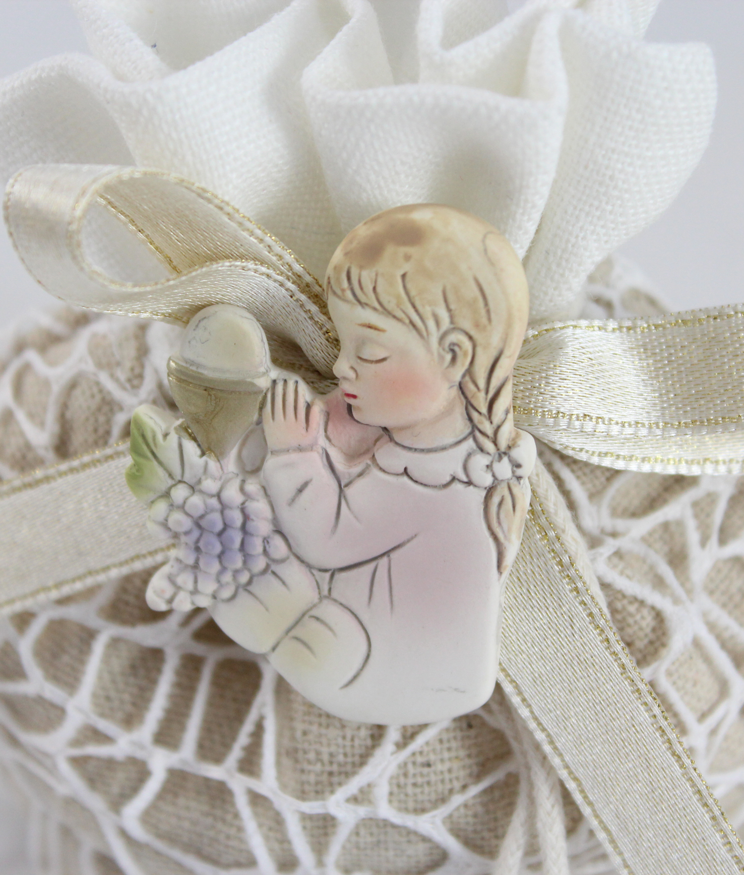 Bomboniera Sacchetto Shabby Comunione Bimba 3 - NonSoloCerimonie.it