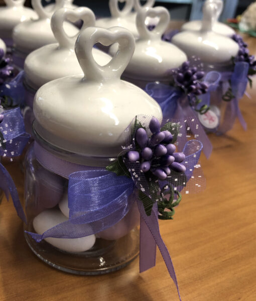 Bomboniera Barattolo Cuore Lavanda Viola 101 - NonSoloCerimonie.it