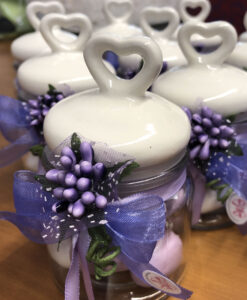 Bomboniera Barattolo Cuore Lavanda Viola 102 - NonSoloCerimonie.it