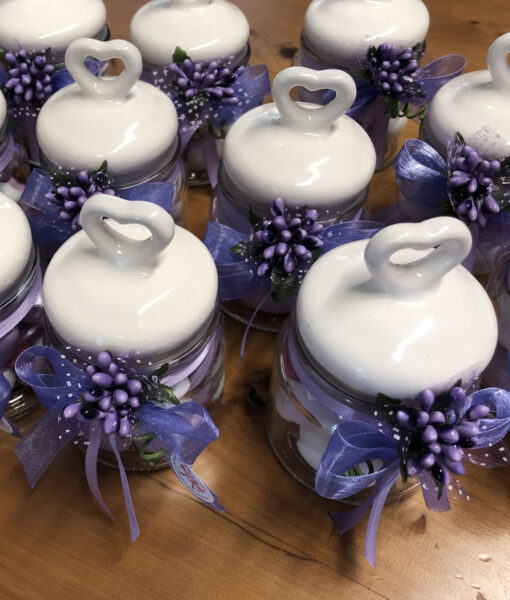 Bomboniera Barattolo Cuore Lavanda Viola 103 - NonSoloCerimonie.it