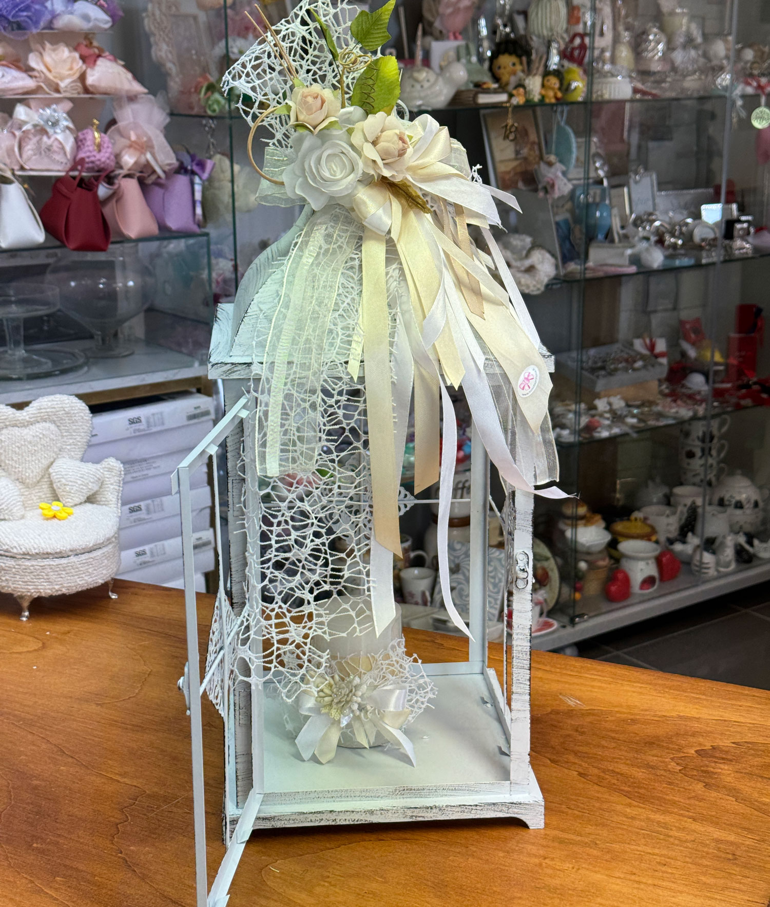 Lanterna Vintage Fiorita Bianco 103 - NonSoloCerimonie.it