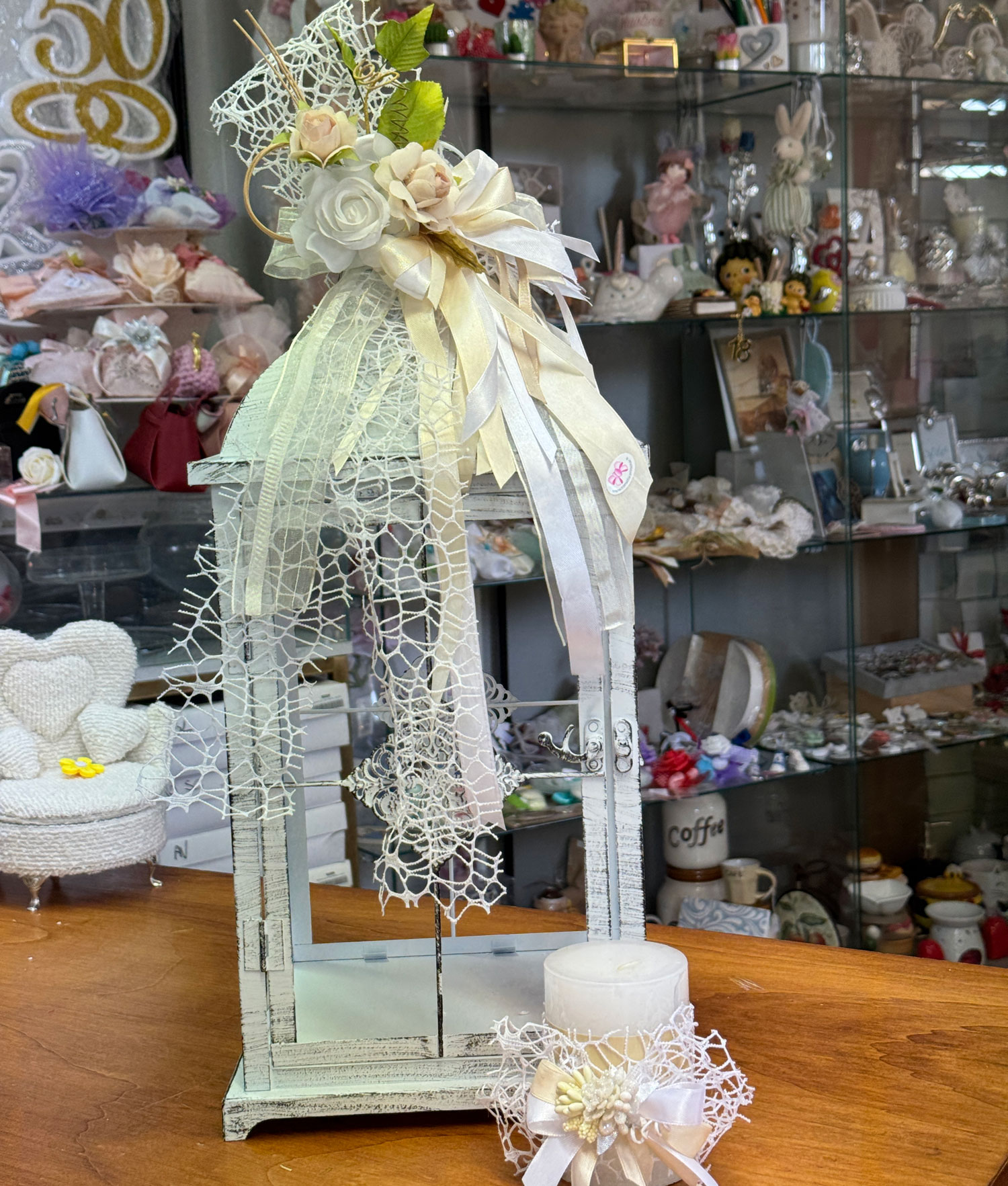 Lanterna Vintage Fiorita Bianco 104 - NonSoloCerimonie.it