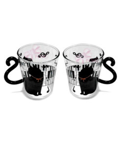 Set Tazza vetro gatto musicanti - NonSoloCerimonie.it