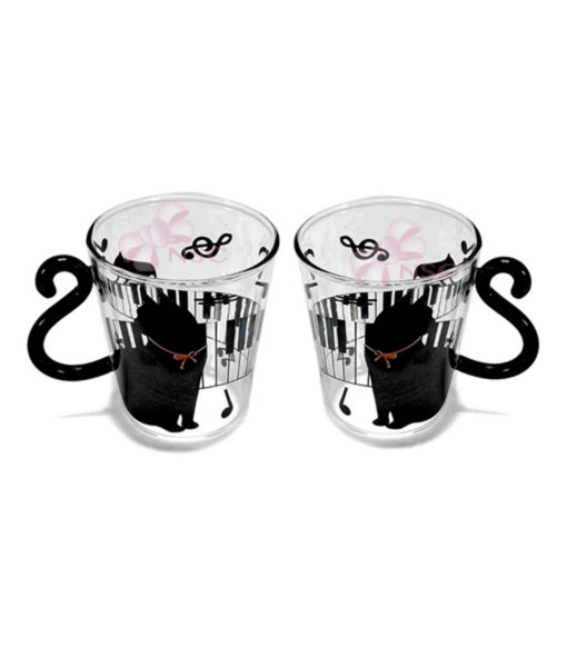 Set Tazza vetro gatto musicanti - NonSoloCerimonie.it