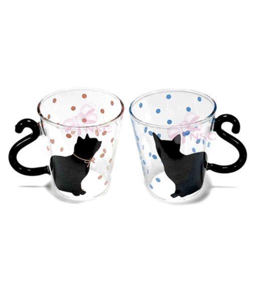 Set Tazza vetro gatto pois - NonSoloCerimonie.it