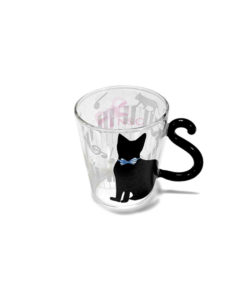 Tazza vetro gatto musicante azzurro - NonSoloCerimonie.it