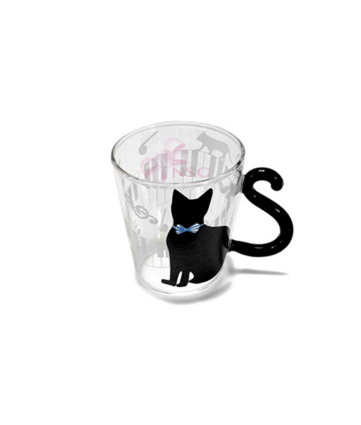 Tazza vetro gatto musicante azzurro - NonSoloCerimonie.it