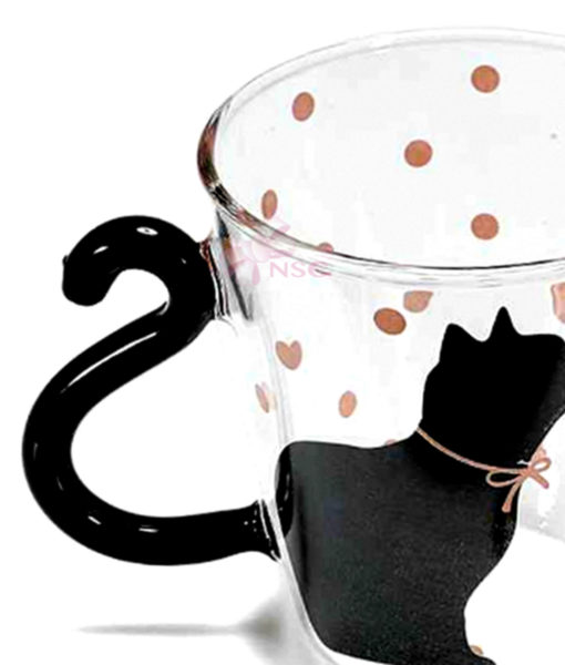 Tazza vetro gatto pois rosa 1 - NonSoloCerimonie.it