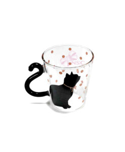 Tazza vetro gatto pois rosa - NonSoloCerimonie.it