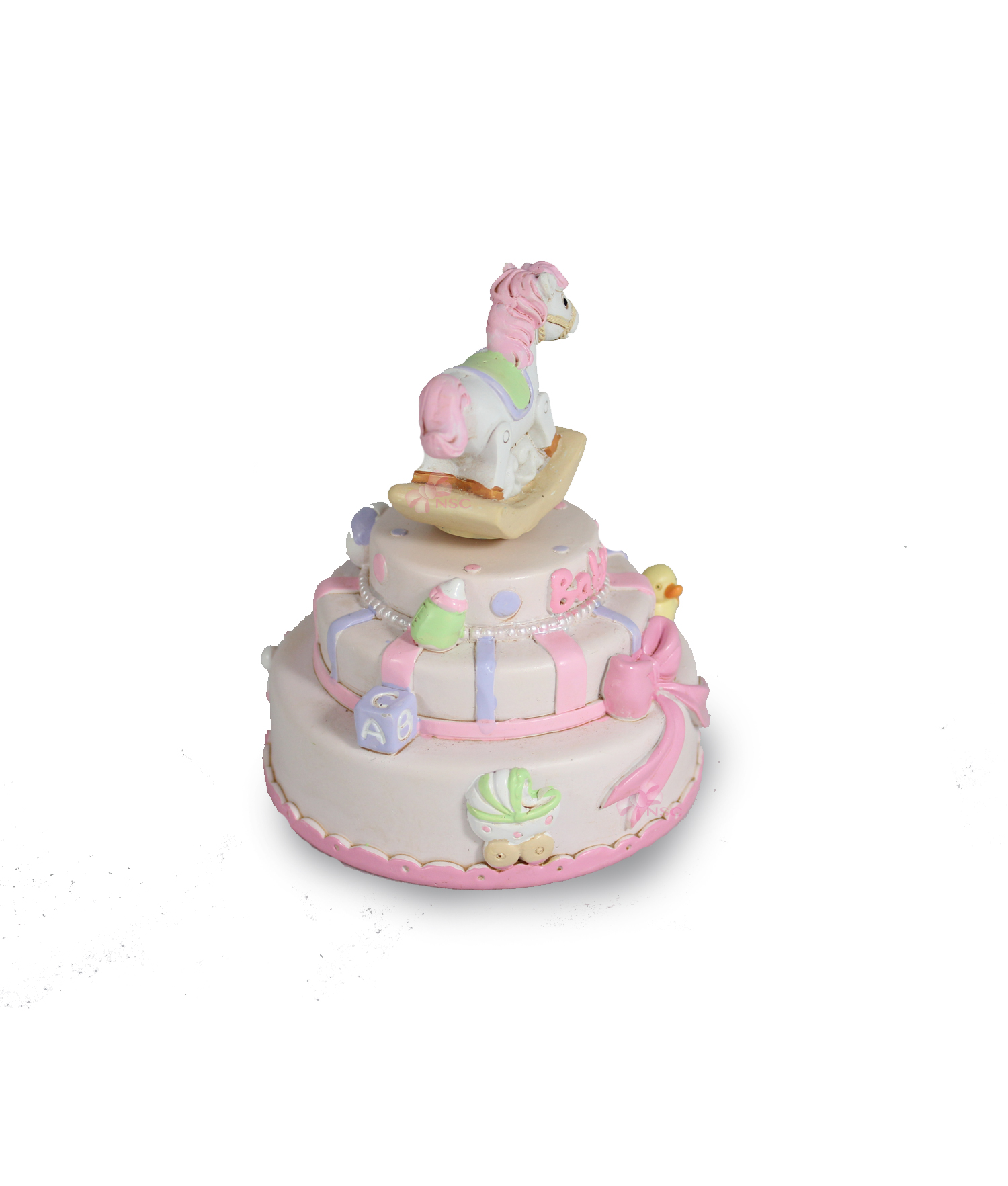 Carillon Torta Cavallo Dondolo Rosa 2 - NonSoloCerimonie.it
