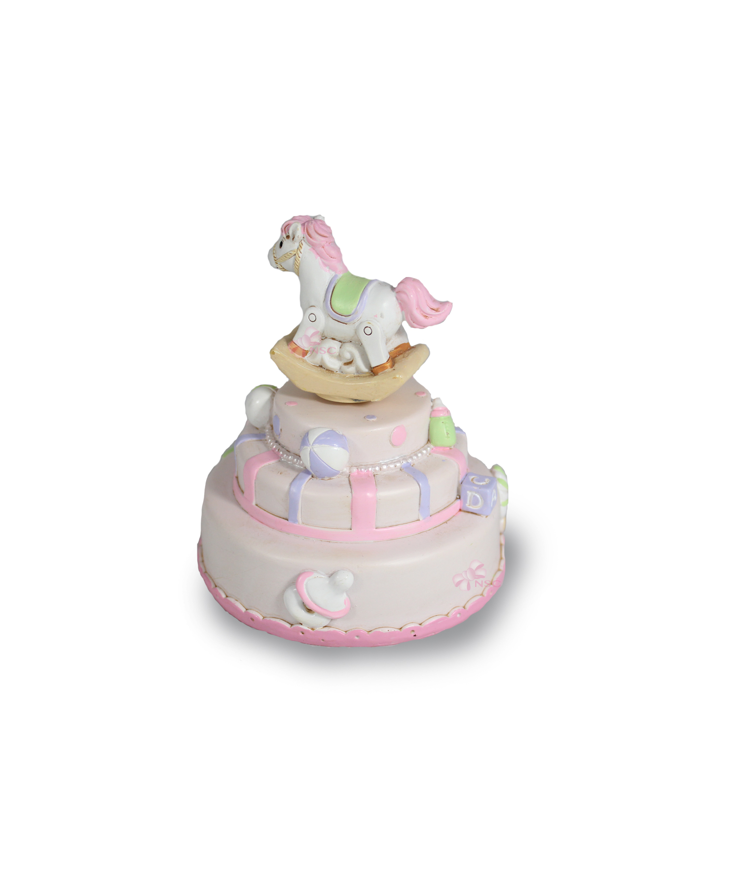 Carillon Torta Cavallo Dondolo Rosa 3 - NonSoloCerimonie.it