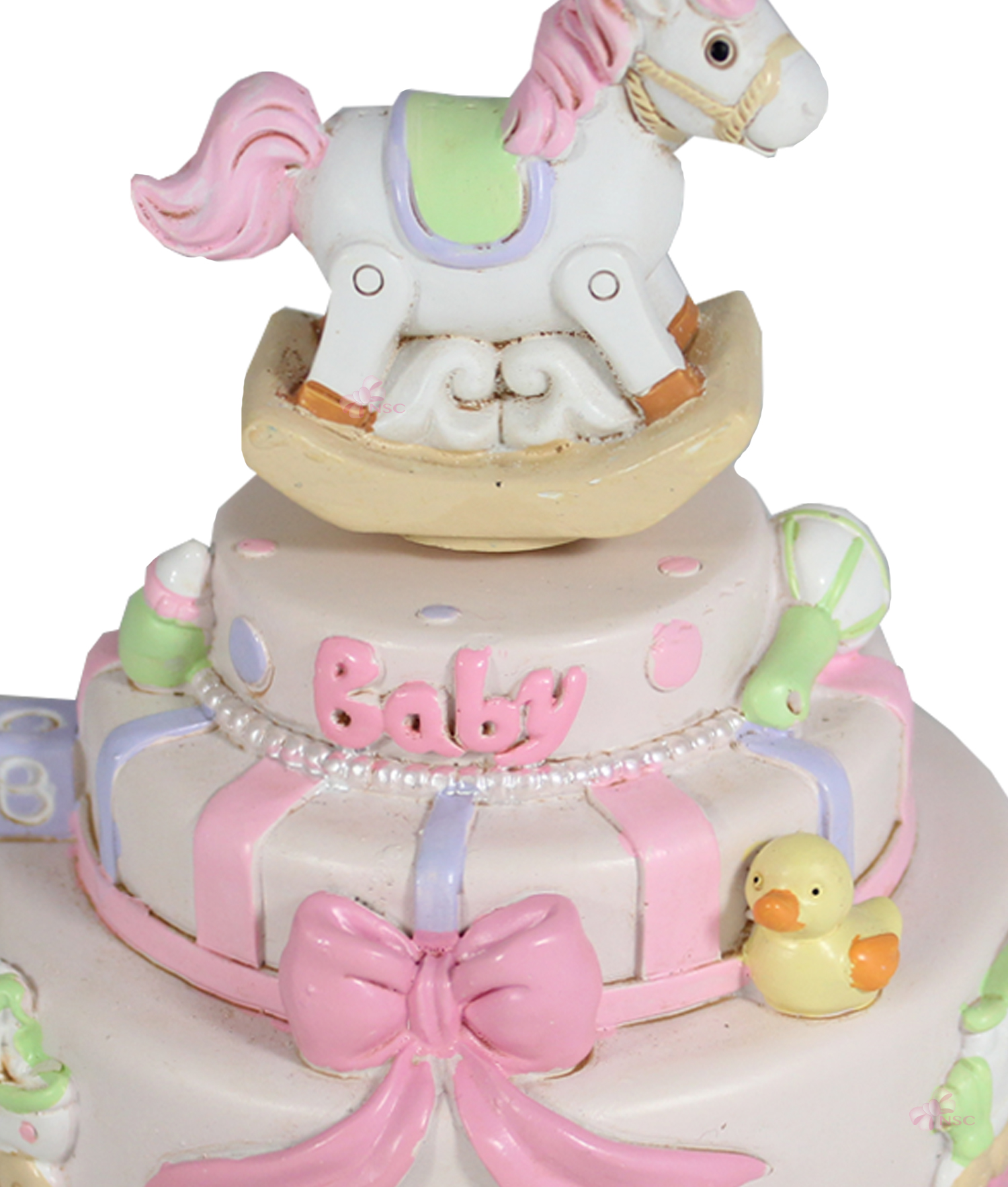 Carillon Torta Cavallo Dondolo Rosa 4 - NonSoloCerimonie.it
