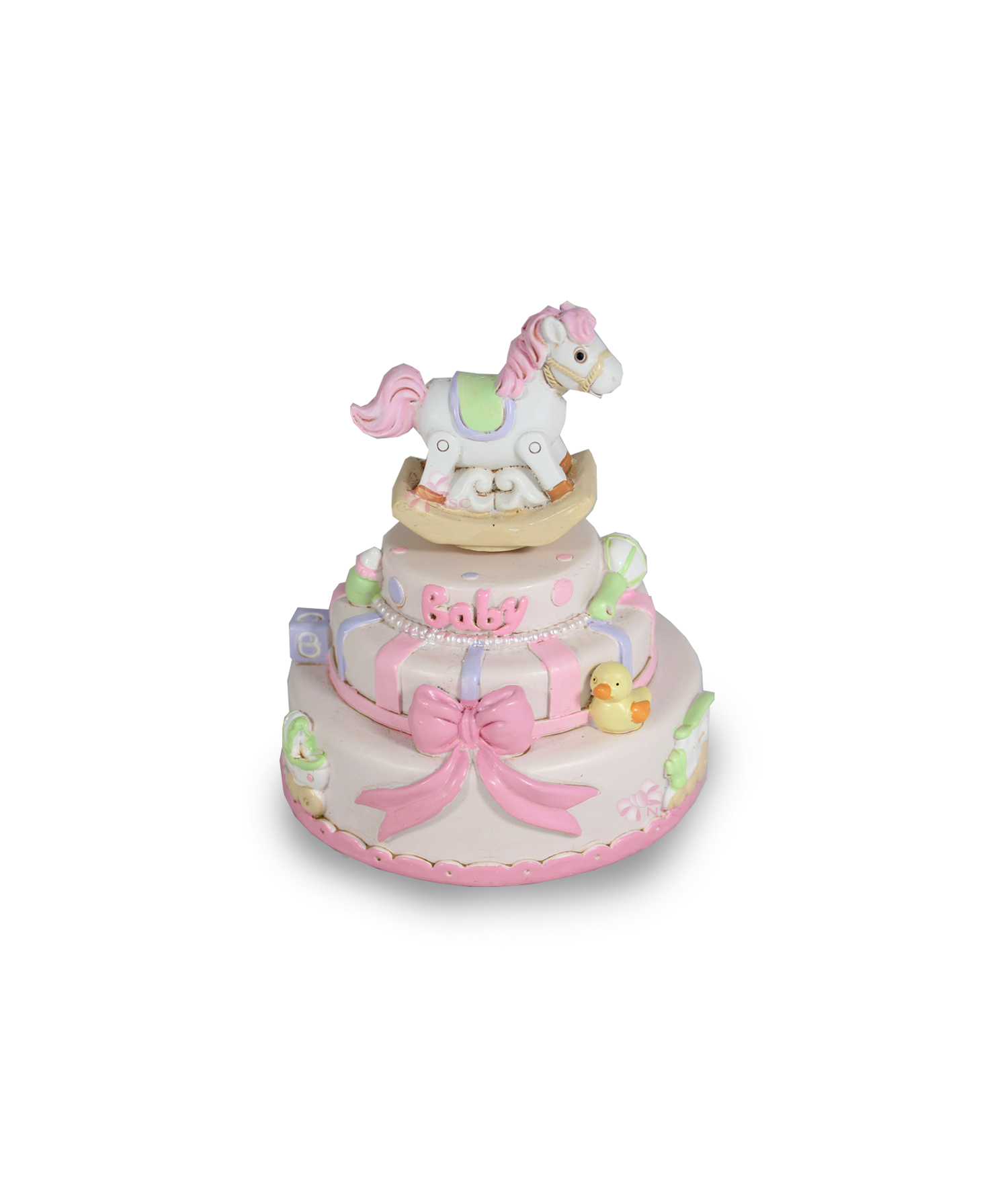Carillon Torta Cavallo Dondolo Rosa - NonSoloCerimonie.it