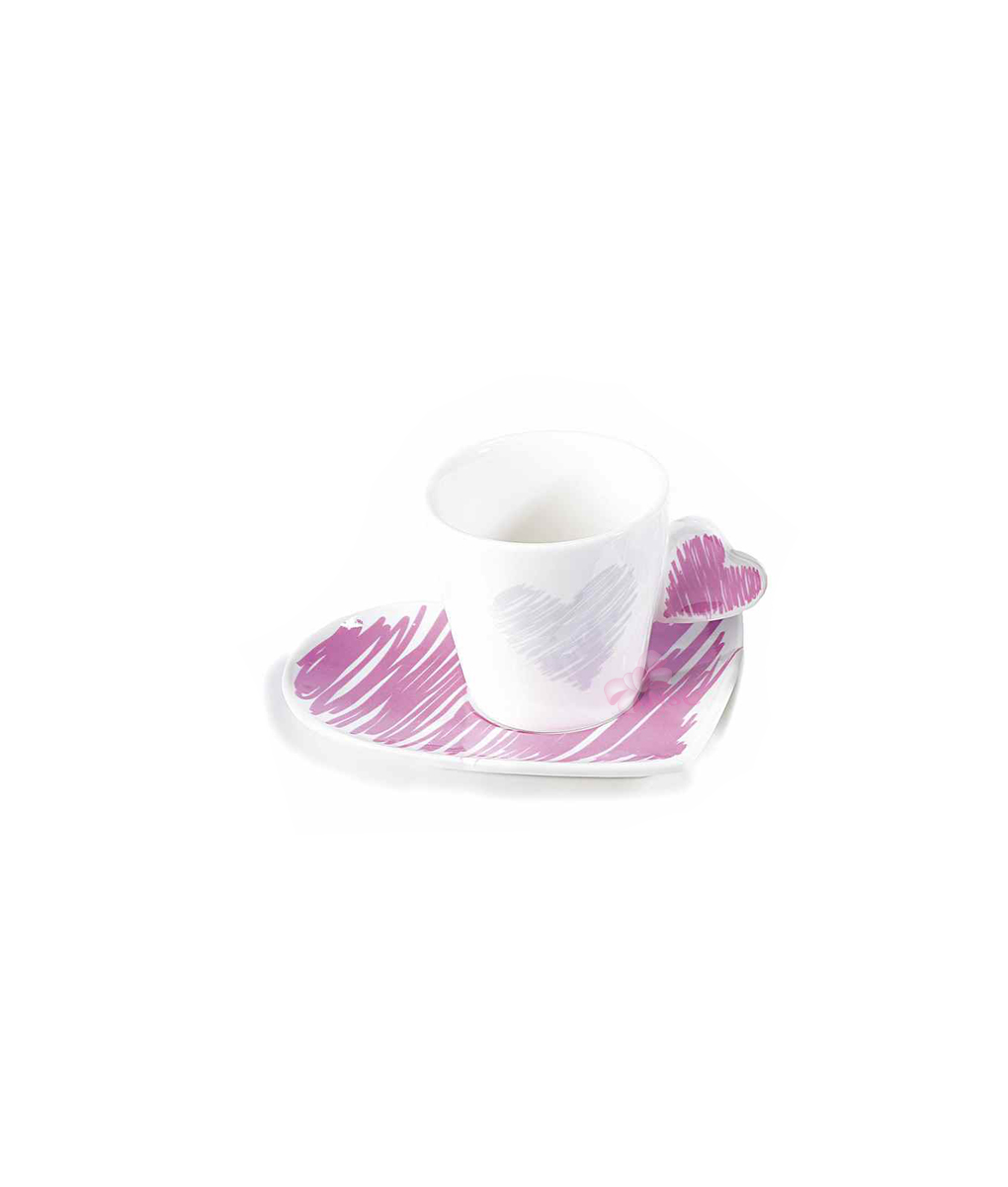 Tazzina Caffe Cuore Color Lilla - NonSoloCerimonie.it