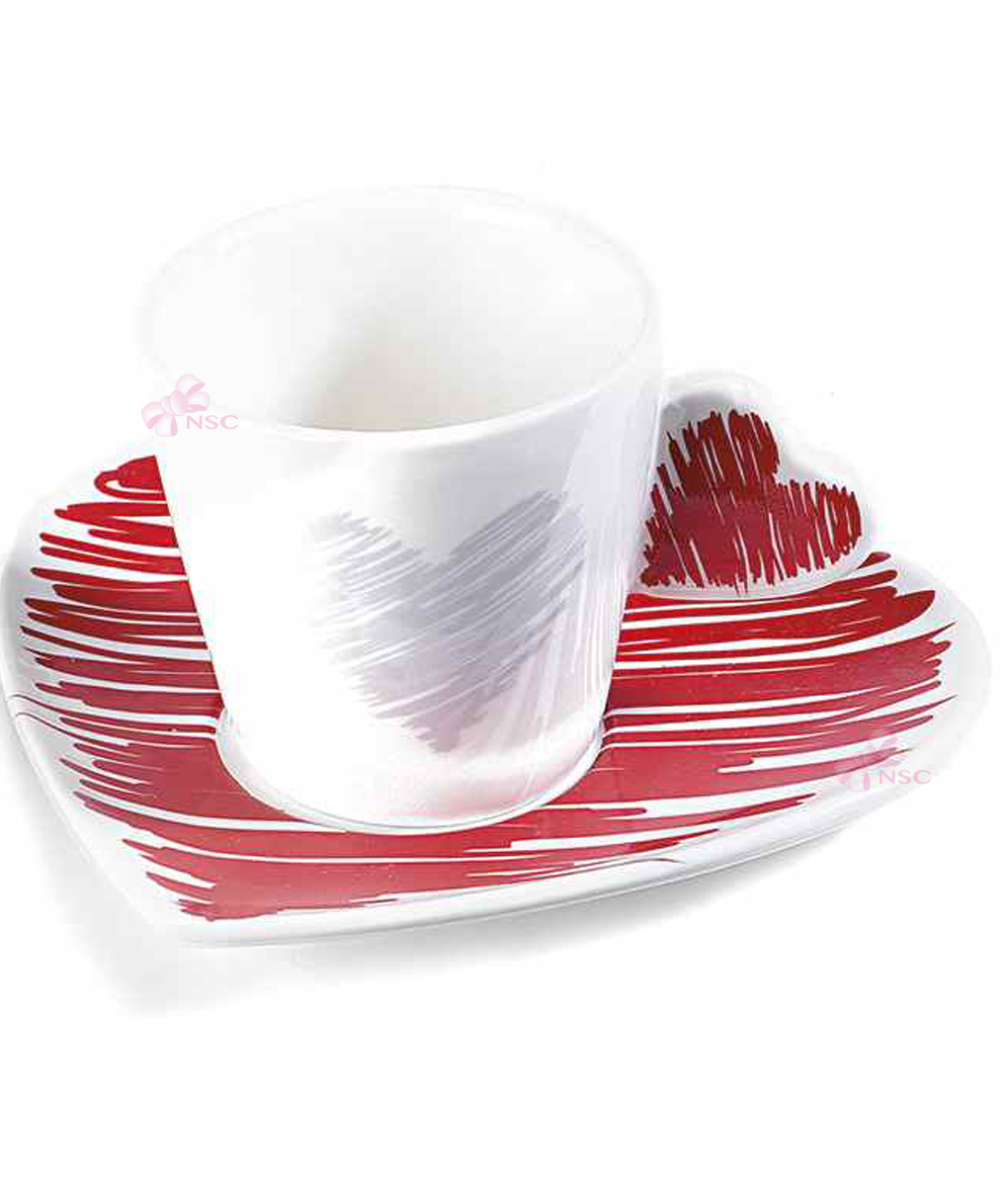 Tazzina Caffe Cuore Color Rosso 1 - NonSoloCerimonie.it