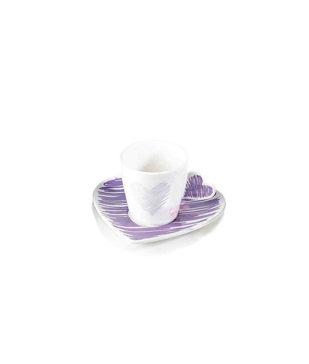 Tazzina Caffe Cuore Color Viola - NonSoloCerimonie.it