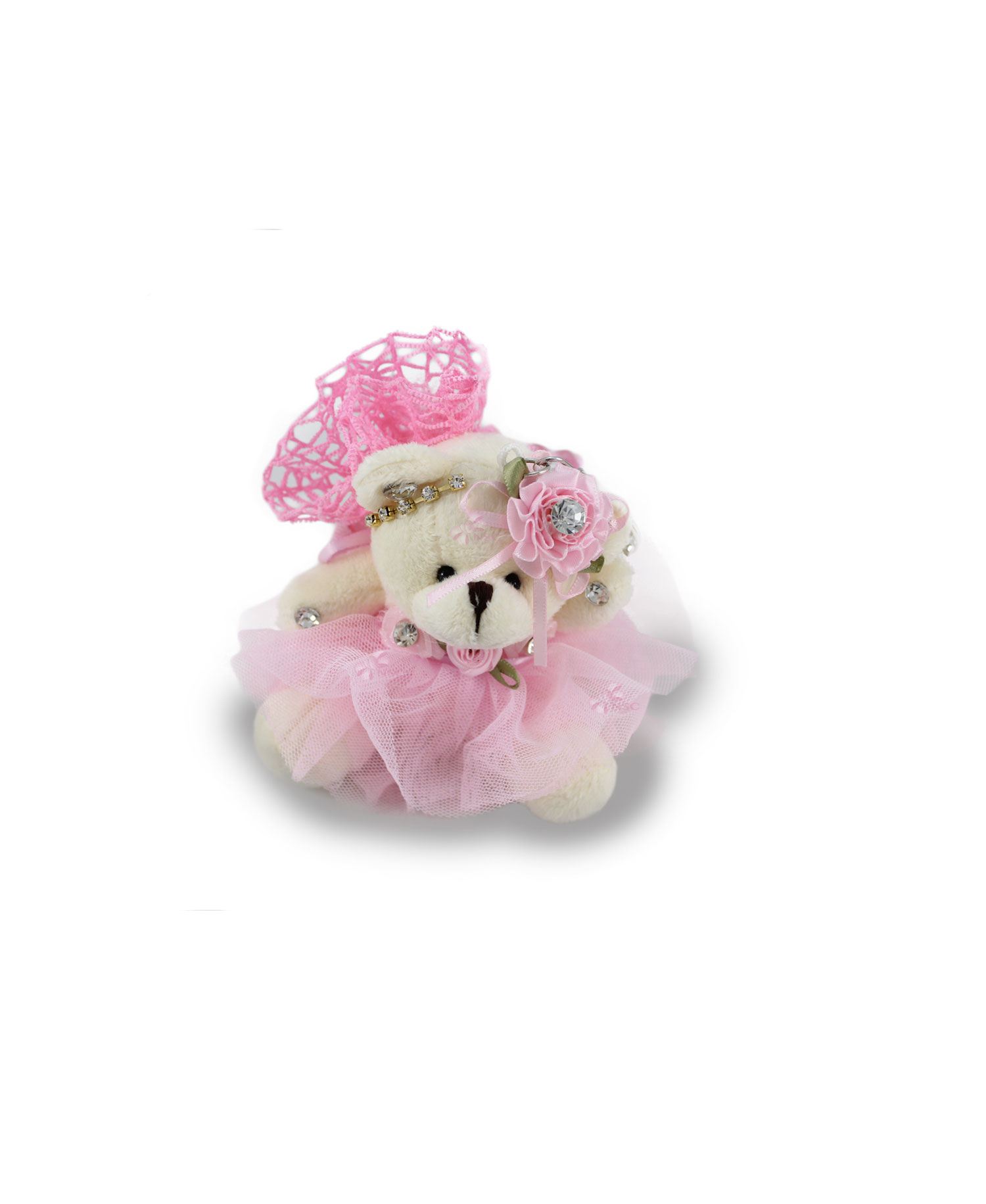 Bomboniera Sacchetto Portachiavi Charm Rosa - NonSoloCerimonie.it