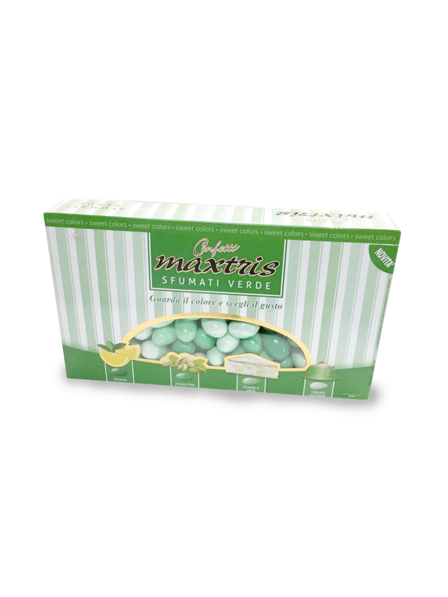 CONFETTI MAXTRIS SFUMATI VERDE PROMESSA MATRIMONIO MANDORLA CIOCCOLATO 1 KG