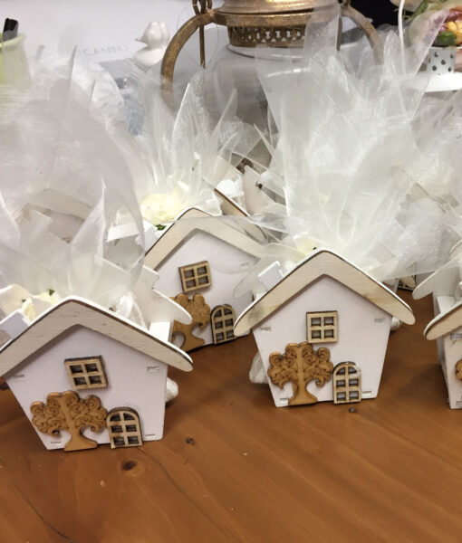 Bomboniera Casa Legno Albero della Vita Bianco 100 - NonSoloCerimonie.it