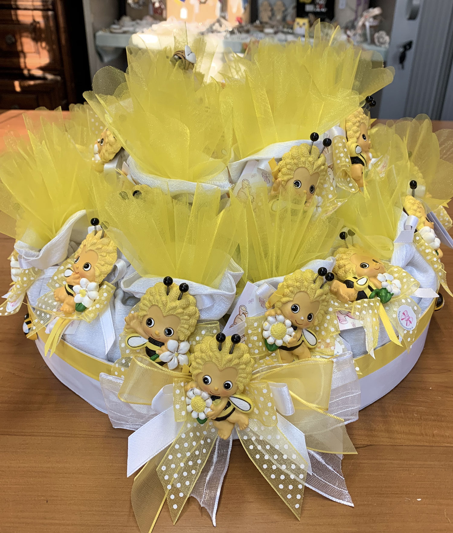 Torta Sacchetto Magnete Ape Giallo pois 101 - NonSoloCerimonie.it