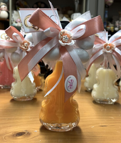 Bomboniera Bottiglia Liquore Violino Rosa Salmone 100 - NonSoloCerimonie.it