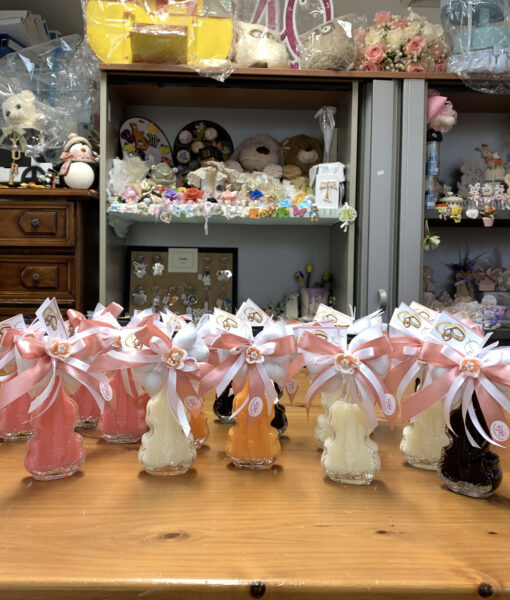 Bomboniera Bottiglia Liquore Violino Rosa Salmone 101 - NonSoloCerimonie.it
