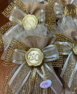 Bomboniera Sacchetto 50 Anni Oro Ceralacca 101 - NonSoloCerimonie.it