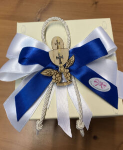 Bomboniera Leone Argento De Santis Blu Super 100 - NonSoloCerimonie.it