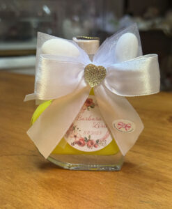 Bomboniera Bottiglia Liquore Cuore Piccola Etichetta Bianco 104 - NonSoloCerimonie.it