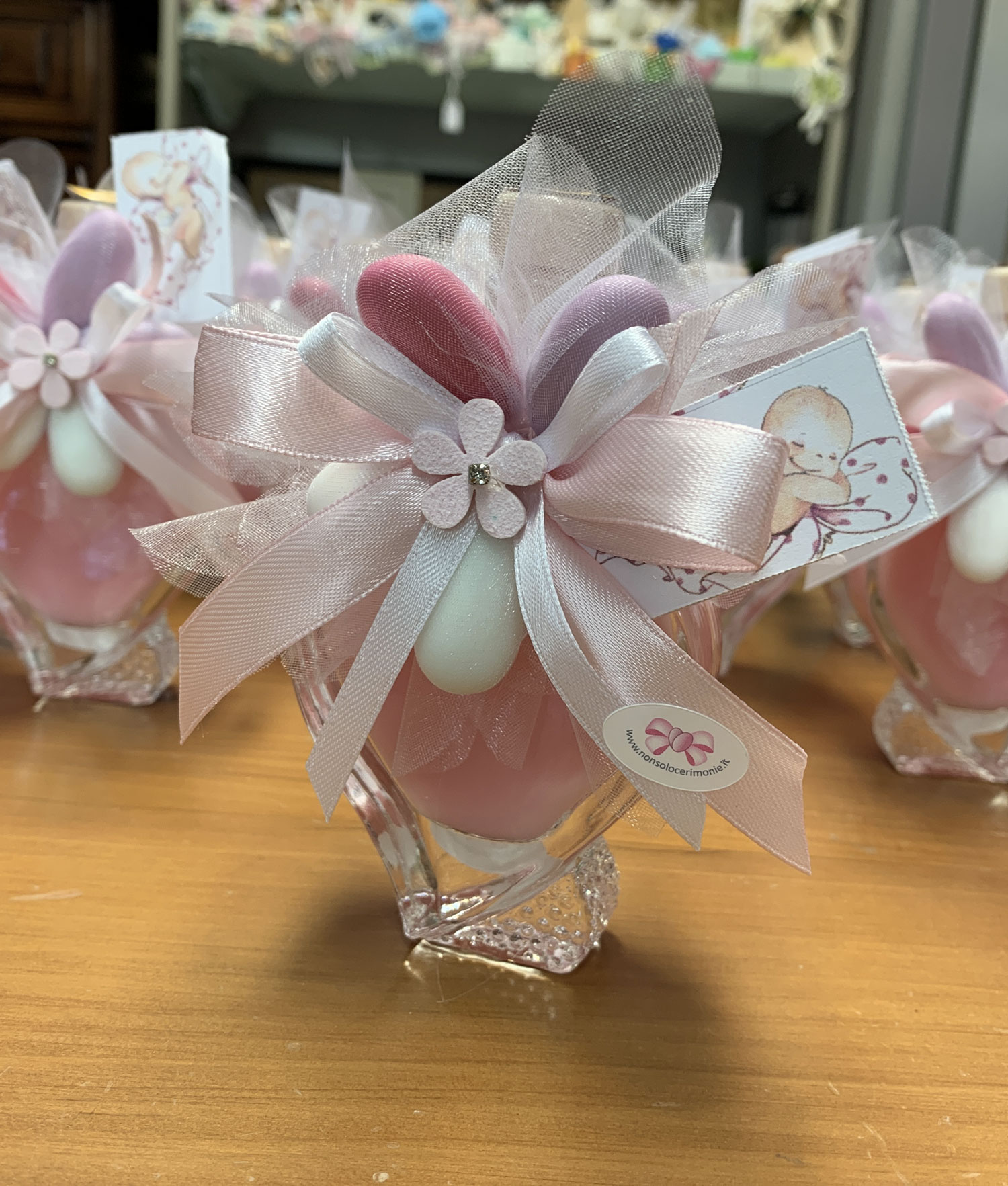Bomboniera Bottiglia Liquore Cuore Piccola Rosa 100 - NonSoloCerimonie.it