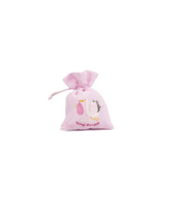 Bomboniera Sacchetto Cicogna Rosa - NonSoloCerimonie:it