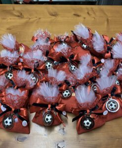 Bomboniera Sacchetto Portachiavi Pallone Calcio Milan 101 - NonSoloCerimonie.it