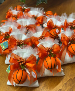 Bomboniera Sacchetto Portachiavi Pallone Basket Antistress Arancione 102 - NonSoloCerimonie.it