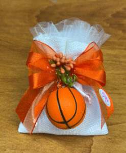 Bomboniera Sacchetto Portachiavi Pallone Basket Antistress Arancione 100 - NonSoloCerimonie.it