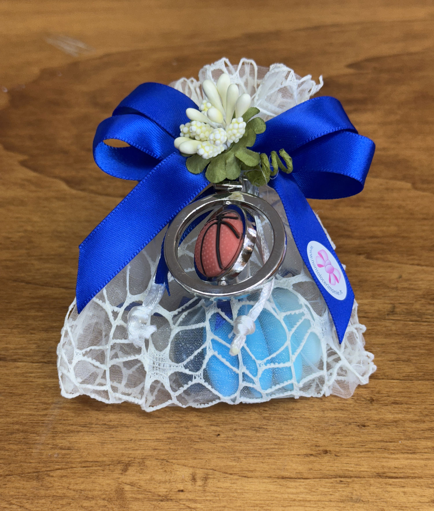 Bomboniera Sacchetto Portachiavi Pallone Basket Royal 102 - NonSoloCerimonie.it