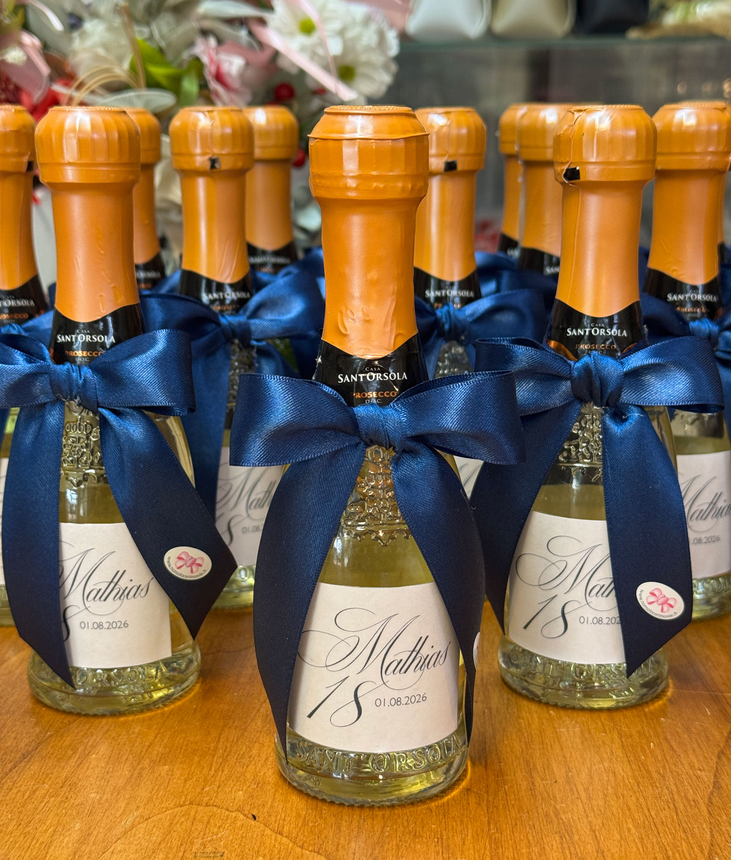 Bomboniera Bottiglia Prosecco Personalizzata Blu Notte 104 - NonSoloCerimonie.it
