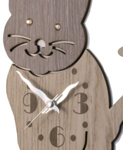 Orologio Appoggio Gatto Legno 1 - NonSoloCerimonie.it