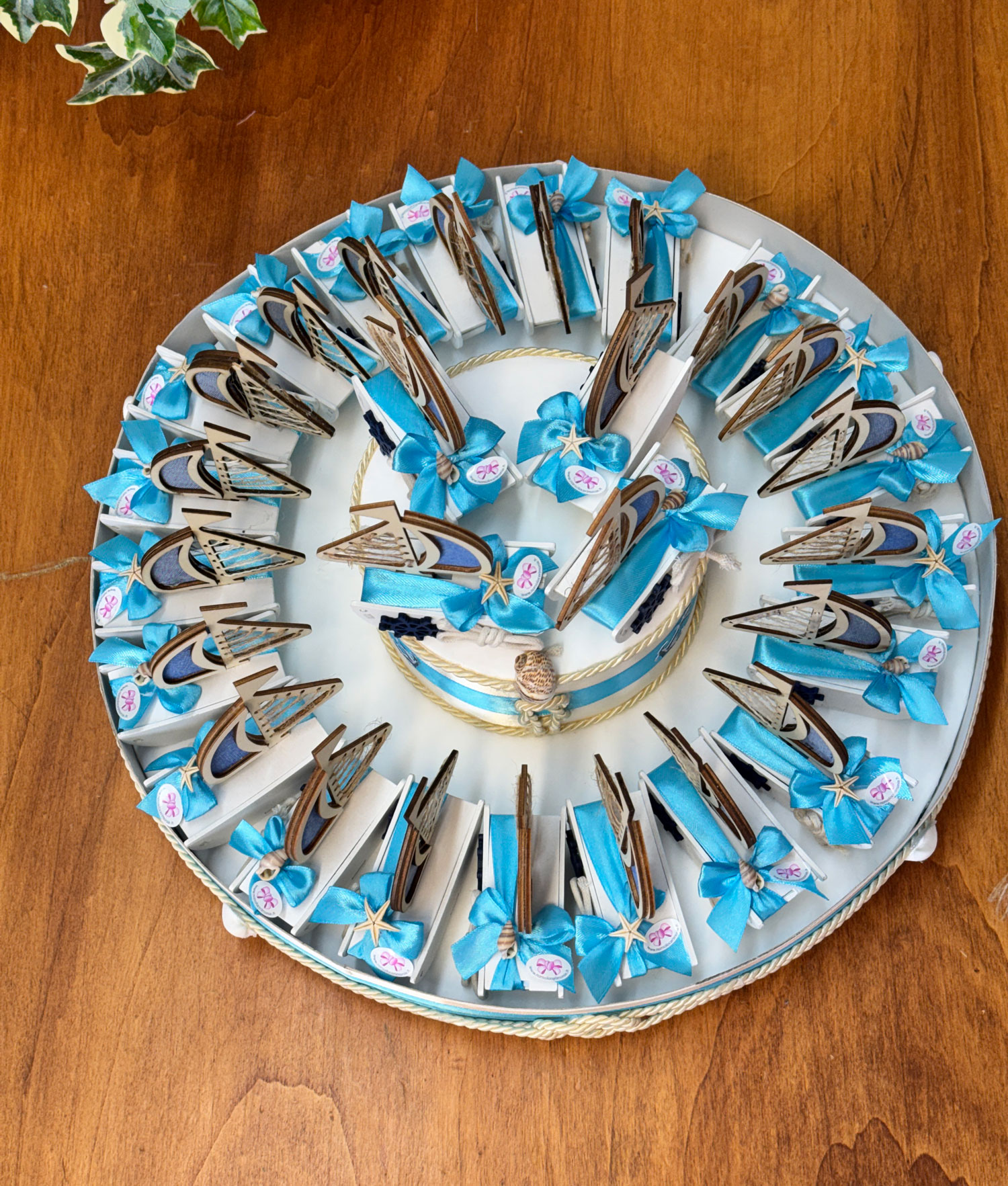 Torta Bomboniera Barca Vela Turchese 100 - NonSoloCerimonie.it