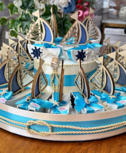 Torta Bomboniera Barca Vela Turchese 102 - NonSoloCerimonie.it