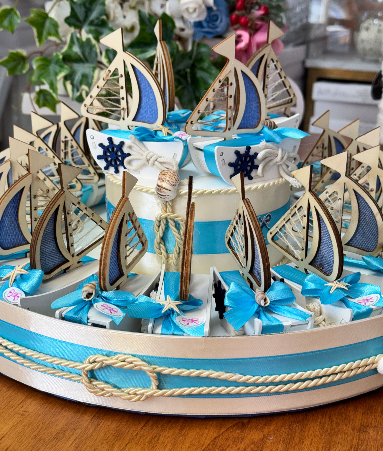 Torta Bomboniera Barca Vela Turchese 102 - NonSoloCerimonie.it