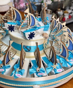Torta Bomboniera Barca Vela Turchese 103 - NonSoloCerimonie.it