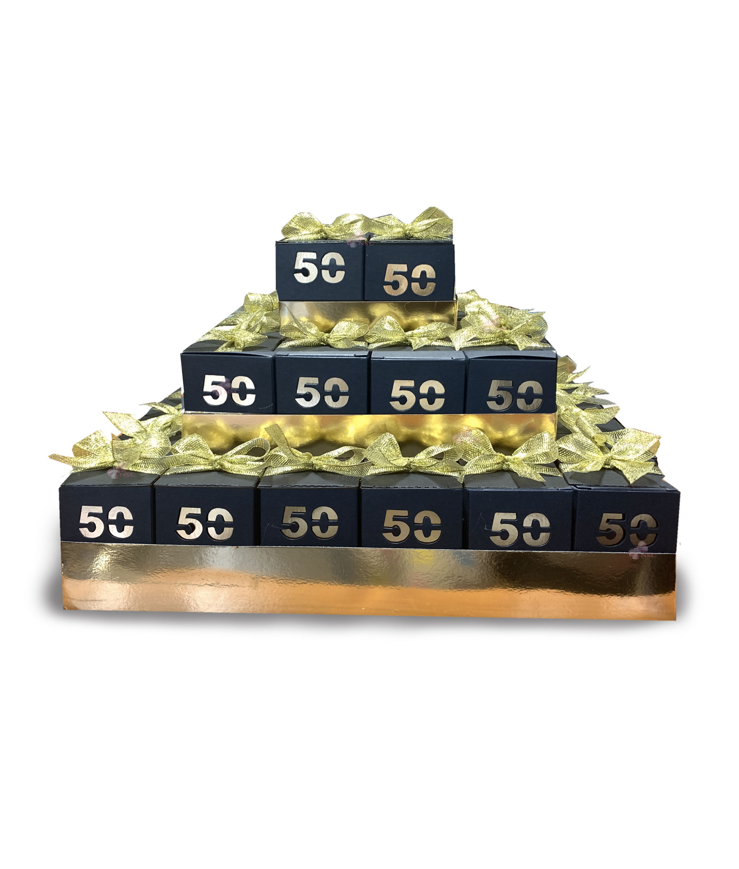 Torta Bomboniera Scatola Nero/Oro 50 1 - NonSoloCerimonie.it